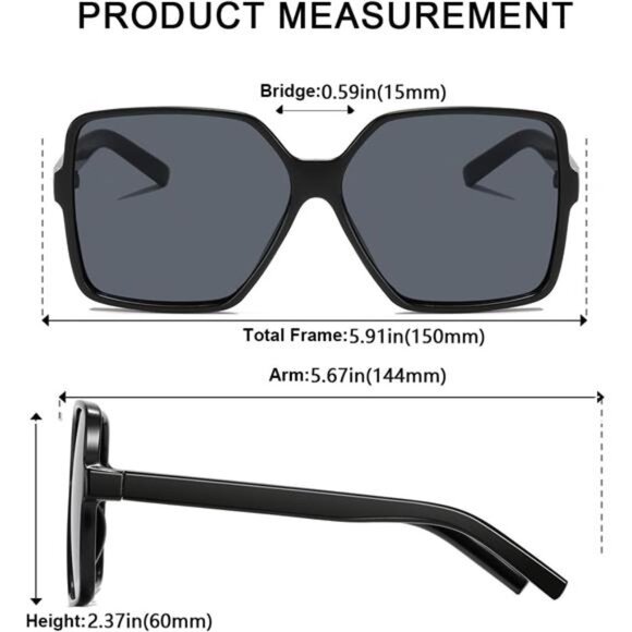 Women Oversized Square Sunglasses Big Large Fashion Shades UV Protection Trendy - Picture 3 of 8
